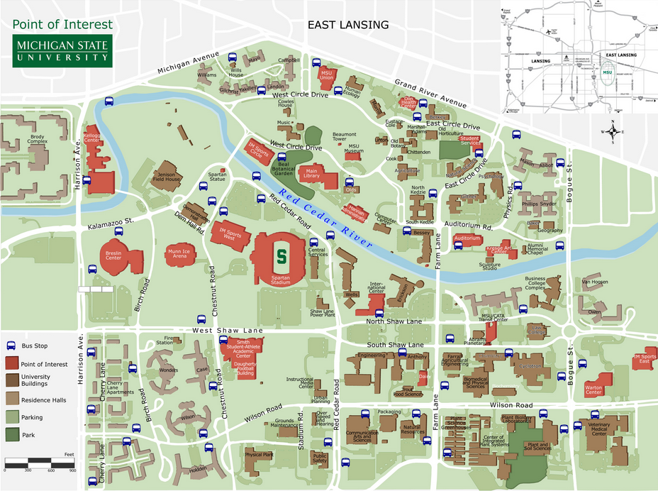 Michigan State University Campus Map Printable